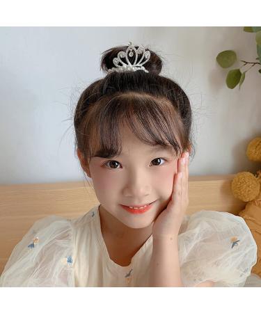 White Pearl Crown Hair Ties Set - 7 Pcs Elastic Hair Scrunchies with Beaded Ponytail Holder for Women and Girls - Buy Online on SooperMarket.com