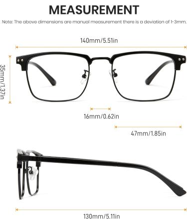 Cyxus Blue Light Filter Glasses for Men & Women | Computer & Gaming Safety Glasses | Non-Prescription Screen Glasses 03Black - Buy Online on SooperMarket.com