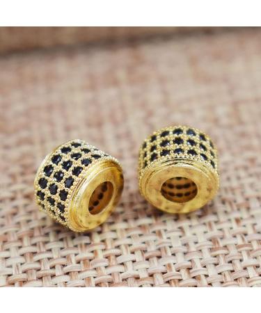 DIYEAH 10 Pcs Crystal Beads Black Ab Rhinestones Rhinestone Loose Bead Charm Bracelet Crystals Bracelet Black Rhinestones Bracelet Accessories Craft Micro Setting Metal Beads Goldenx2pcs 0.6*0.6cmx2pcs - Buy Online on SooperMarket.com