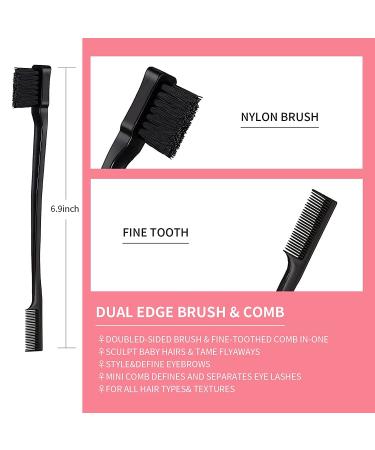 Hair Styling Comb Wax Sticker Set with Edge Brush for Women - 5pcs - Buy Online on SooperMarket.com