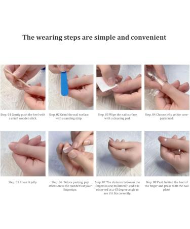 Long Press on Nails Long False Nail French Tip Fake Nails with 3D Butterfly Rhinestones Designs Glossy Full Cover Acrylic Nails for Women False Nails & Accessories - Buy Online on SooperMarket.com