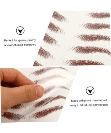 CANIGHT 9 Sheets Eyebrow Transfer Stickers Makeup Brow Sticker False Eyebrows Dark Brown 21x14.7cm Brown - Buy Online on SooperMarket.com