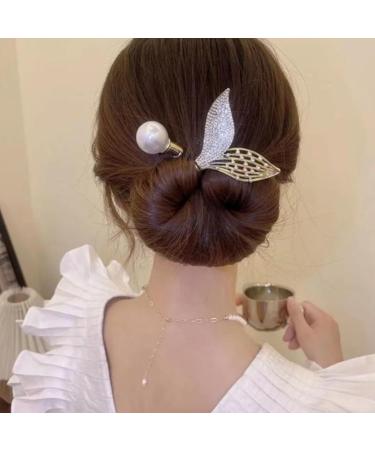 LONGLUAN Rhinestone Flower Hair Clip Elegant Lazy Hair Curler Elegant Meatball Head Hair Anti-Slip Hairpins Reusable Spiral Hair Braid Braiding Clips DIY Hair Styling Accessories (Green) - Buy Online on SooperMarket.com