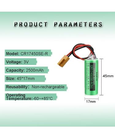 Buy 3V 2500mAh CR17450SE-R Battery for FANUC CNC - Non-Rechargeable PLC Power Pack - International Shipping Available - Buy Online on SooperMarket.com