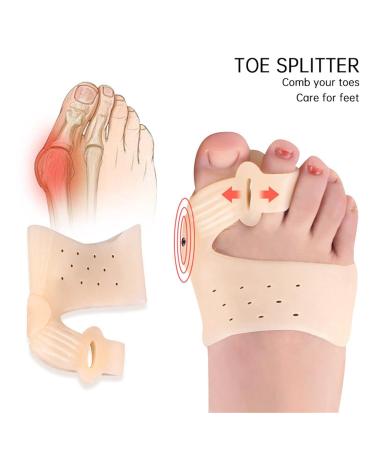 Silicone Bunion Corrector & Protector Sleeves - Hallux Valgus Splint with Brace for Foot Bone Adjustment - One Size - Buy Online on SooperMarket.com