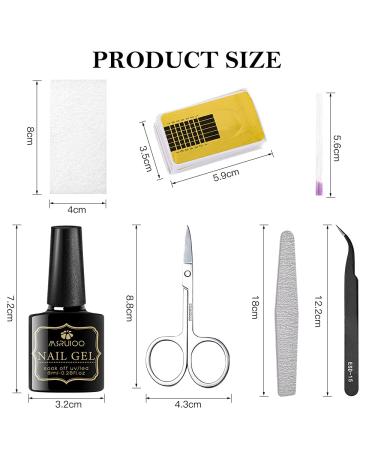 MSRUIOO Fiberglass Nail Extension Gel Kit - Builder Gel with Magical Silk Fiberglass for Quick Nail Extensions - Includes Nail File, Tweezers, Scissors, and Forms for Nail Art - Buy Online on SooperMarket.com