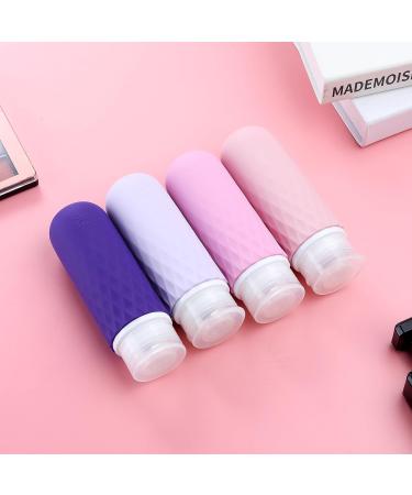 Gemice Travel Bottles for Toiletries CAA Approved 90ml Silicone Travel Bottles BPA Free Leak Proof Squeezable Travel Size Containers Travel Accessories for Shampoo Conditioner Lotion (4 Pack) Purple - Buy Online on SooperMarket.com