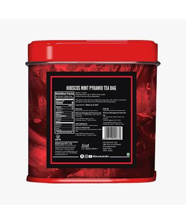 BLUE TEA - Hibiscus Mint Herbal Tea - 36 Tea Bags (Pack of 2) | CAFFEINE FREE | Hibiscus + Mint | Farm Packed Hibiscus Tea | Tin Packing - Buy Online on SooperMarket.com