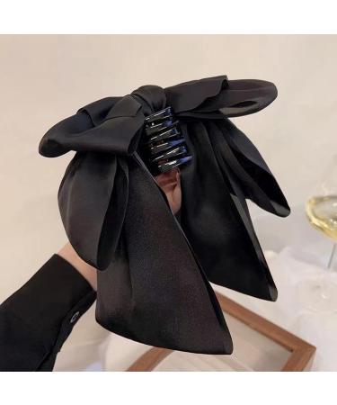 Hair Bows for Women Bows for Hair Ribbon Hair Clips 2PCS Black Red Hair Bow Satin Bow Hair Clips Large Silky Ribbon Bows Hair Accessories for Women Girls Short Type - Buy Online on SooperMarket.com