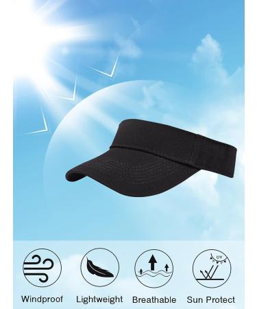 Zando Sun Visor Hat for Women Men - Adjustable Sport Outdoor Visor with UV Protection - Black - Buy Online on SooperMarket.com