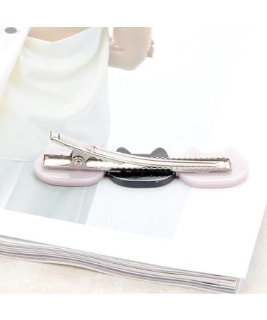 Cat Hair Clips - Resin Barrettes for Girls & Women | Cute, Sweet Hair Accessories for Daily, Party & Cosplay | Black/Pink - Buy Online on SooperMarket.com