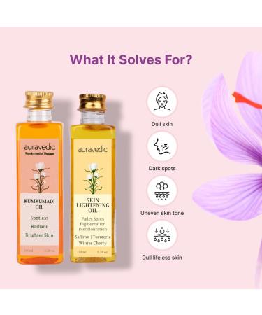 AURAVEDIC Skin Lightening & Kumkumadi Oil 100ml Duo for Radiant Skin - Buy Online on SooperMarket.com