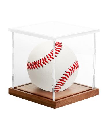 LuxRound Baseball Display Cases Autograph Baseball Display Holder UV Protected Acrylic Baseball Box Memorabilia Trophy Baseball Stand Tube for Official Size Baseball Storage Rack 1 Pack
