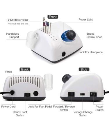Manicure Pedicure Tool 35000RPM Portable Nail Drill Machine Electric File Nail Drill for Acrylic Nails Manicure/Pedicure Polishing Cuticle for Salon or Home Use - Buy Online on SooperMarket.com