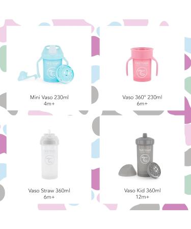 Twistshake 360 Cup 6+m - Pastel Grey & Black | Spill-Proof Baby & Toddler Cup for Easy Hydration | International Shipping Available - Buy Online on SooperMarket.com