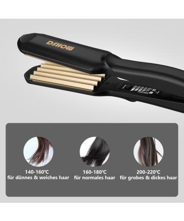 Buy Dshow Ceramic Crepe Iron - Quick Heating Hair Straightener & Crimper (Black) | International Shipping Available - Buy Online on SooperMarket.com