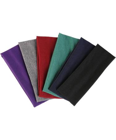 6 Pieces Yoga Cotton Headbands Elastic Head Bands for Teans and Women Assorted Colours - Buy Online on SooperMarket.com