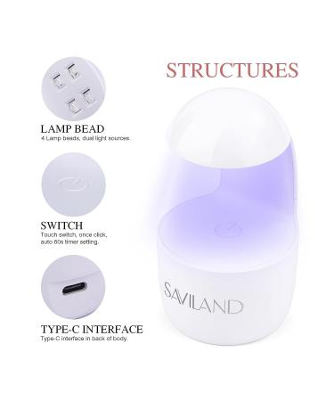 Saviland Mini Nail Lamp Portable UV Light for Quick Nail Drying | Gel Nail Polish Curing for Salon Quality Manicures at Home - Buy Online on SooperMarket.com