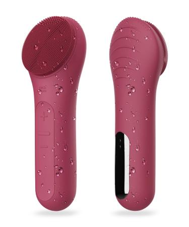NågraCoola Facial Cleansing Brush, Waterproof Face Scrubber for Men & Women, Rechargeable Face Brushes for Cleansing and Exfoliating, Electric Facial Scrubber, Face Cleanser Brush (Berry)