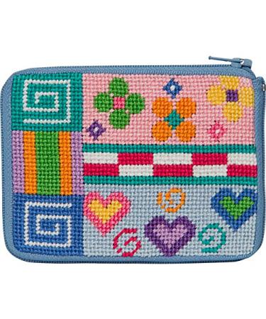 Stitch & Zip Needlepoint Coin Purse Kit-- Patchwork