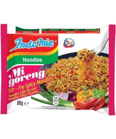 Indomie Mi Goreng Stir Fry Spicy Noodles 80g x20 + Stir Fry Noodles 80g x20 - Mix of 2 Flavors (Total Pack of 40) | Authentic Indonesian Instant Noodles Variety Pack - Buy Online on SooperMarket.com