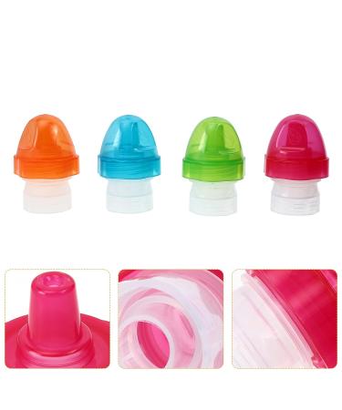 Kisangel 4Pcs Spill Proof Water Bottle Cover for Kids | SoftSip Food Pouch Top | Juice Soda Lid for Toddler Baby - Buy Online on SooperMarket.com