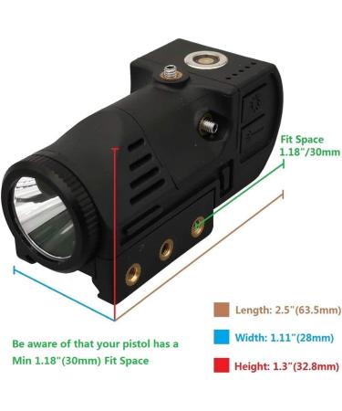 Laswin Tactical Flashlight with Red Laser Sight Combo | Magnetic Charging | for Handguns, Pistol, Glock, Rifles, Shotguns - Buy Online on SooperMarket.com