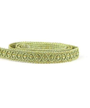 Hedonghexi Gimp Braid Trim, 0.59 Inch / 10 Yards Fabric Trim,Gold Silver Fabric Trim,Upholstery Trim for Sewing Polyester Hand DIY Crafts Costume Home Decorative Green 10yard