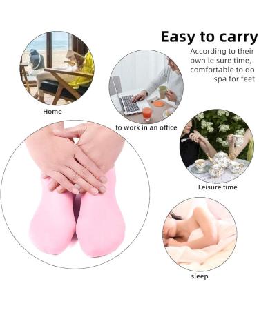 Silicone Gel Moisturizing Socks for Dry, Cracked Feet | Spa Foot Care Waterproof Socks | Fits US Size 6-9 | Pink - Buy Online on SooperMarket.com