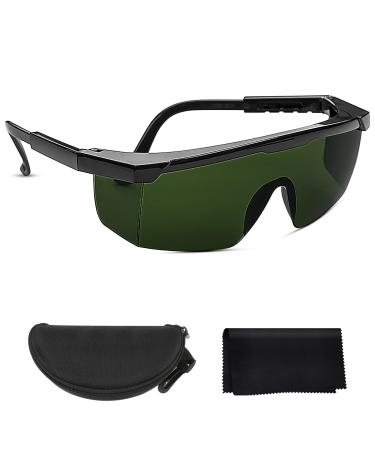 Sunoya laser protection glasses laser safety glasses wavelength IPL UV safety glasses with protective box and towels laser eye protection glasses hair removal protective glasses for eye protection (green)