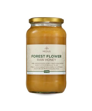 Earthbreath Forest Flower Raw Honey 1.4 kg - Pure Dark Unpasteurised and Unfiltered - Natural Sweetener for Cooking Tea Coffee Milk Juice Hot & Cold Drinks 1.4 kg (Pack of 1)