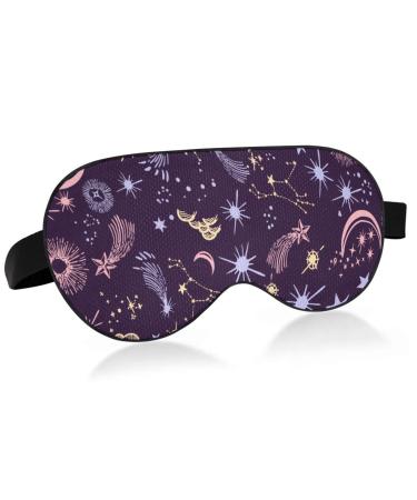 Haskirky Light Blocking Eye Mask Breathable and Adjustable Adult Men and Women Travel on Business Trips Yoga Meditation Light Smooth Comfortable Eye Mask Office Deep Sleep Goodies Stars