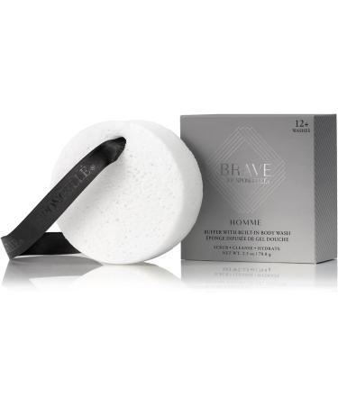 SPONGELL Men's Homme Collection Body Wash Infused Mini Buffer Brave - Silver - Buy Online on SooperMarket.com