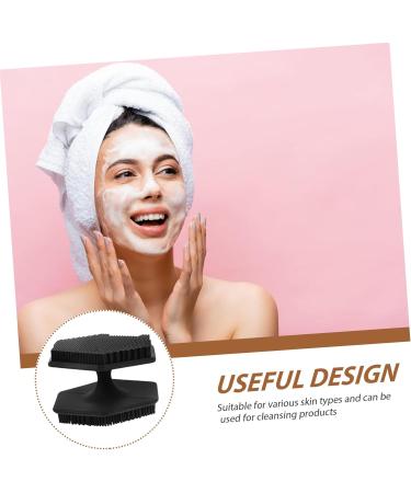 DRESSOOS Face Brush Facial Cleansing Brush Exfoliator Face Cleansing Brush Exfoliator Face Exfoliator Facial Wash Brush Silicone Face Cleansing Brush Double Sided Scrubber Silica Gel 6.50X6.50X4.00CM Black - Buy Online on SooperMarket.com