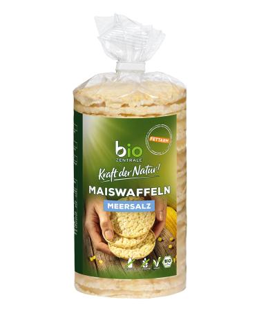 Biocentrale corn waffles sea salt |12 x 120 g organic corn waffles |Vegan gluten and lactose-free |only 3 ingredients |Low -fat and not fried |Perfect snack for 120 g (12 Pack)