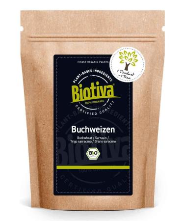 Biotiva Buckwheat Peeled Organic 1kg - 100% Natural - as a Garnish for Vegetables Salads and soups - Certified and Bottled in Germany