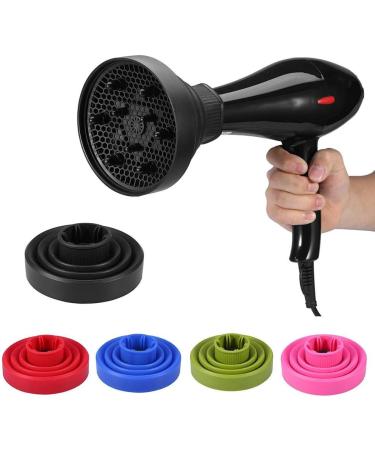 Hair Blower Diffuser Hairdryer Cover Styling Foldable Folding Collapsible Silicone Hairdressing Tool Attachment for Natural Wavy Fine Thick Hair for Home Barbershop Hairdressing Salon(Pink) - Buy Online on SooperMarket.com