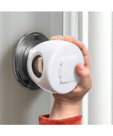 Door Knob Safety Cover for Kids, Child Proof Door Knob Covers, Baby Safety Door knob Handle Cover Lockable Design (4 Pack).