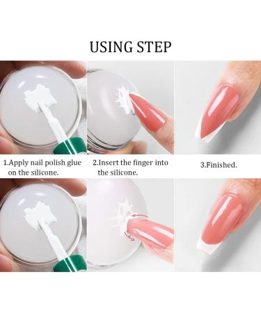 2PCS Nail Seal Stamp Silicone Stamper Heads for French Tips Manicure - Red & Colorful - Buy Online on SooperMarket.com