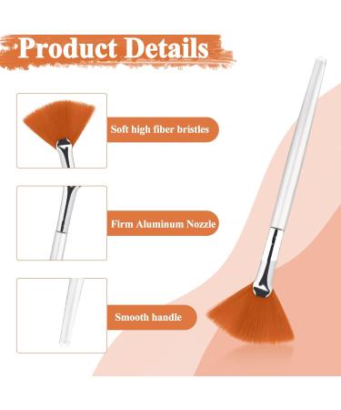 Bewudy 20-Pack Soft Fan Brushes for Makeup & Masks - Ideal Facial Applicator for Women & Girls | Yellow & White - Buy Online on SooperMarket.com