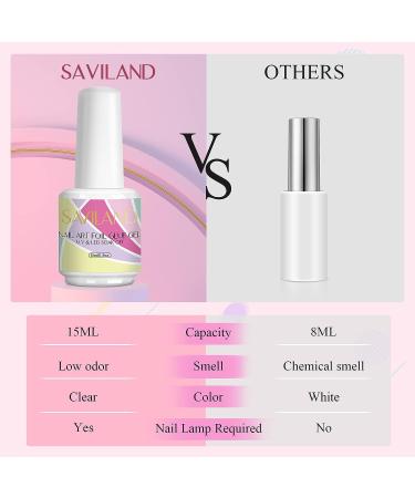 Saviland Nail Foil Glue - 15ml Transfer Gel for Nail Foil Sheets | Acrylic Nail Kit | DIY Manicure Decoration - Buy Online on SooperMarket.com