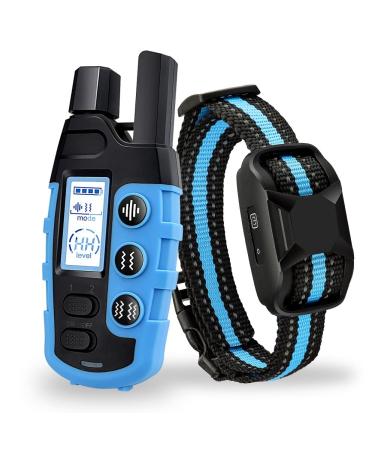 Dog Training Collar with Remote 3300Ft Remote Range Beep (1-8) & Vibration (1-16) Training Modes USB Rechargeable IP67 Waterproof Remote Anti Bark Collar for Large Medium Small Dogs (BLUE)