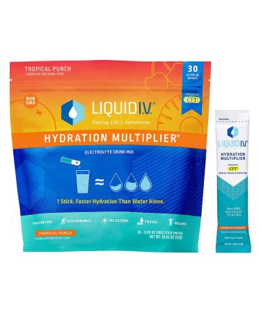 Liquid IV Hydration Multiplier Drink Mix 30 Count Tropical Flavor 30 Total Individual Stick Packets 480 Grams