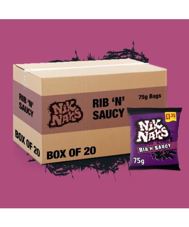 Nik Naks Rib 'N' Saucy Crisps Case of 20x75g