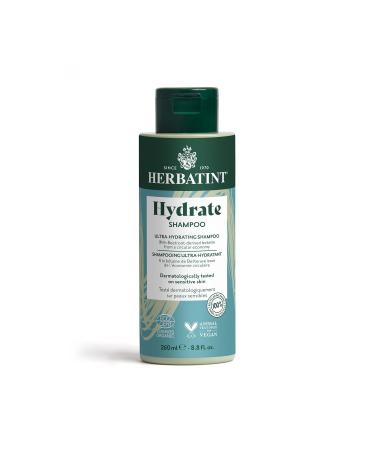Herbatint Hydrate Shampoo - 97% Natural Restores Moisture UV Protection Beetroot & Maca Vegan & Silicone-Free Formula 260mL