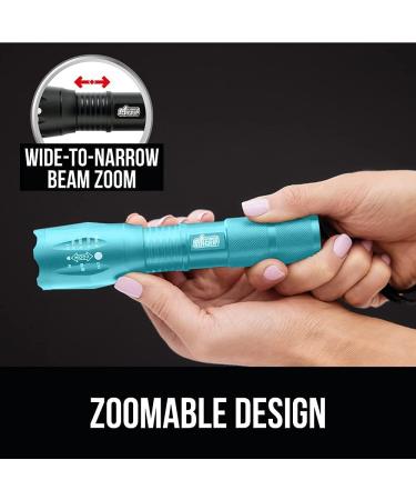 Gorilla Grip LED Tactical Flashlight - Ultra Bright, High Lumens, 5 Modes, Long Lasting, Water Resistant - 750 FT Zoom, Camping and Emergency Gear (Turquoise) - Buy Online on SooperMarket.com