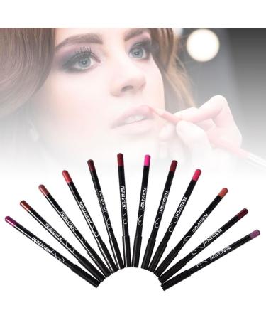 Lip Gloss Make Up Liner Pencil Natural Lip Makeup 12 Different Colors Waterproof and Long Lasting Lip Liner Pencil Set Pearl Eyeliner Kit Metalic Eyeliner Liquid Eyeliner Set for Girls Woman - Buy Online on SooperMarket.com
