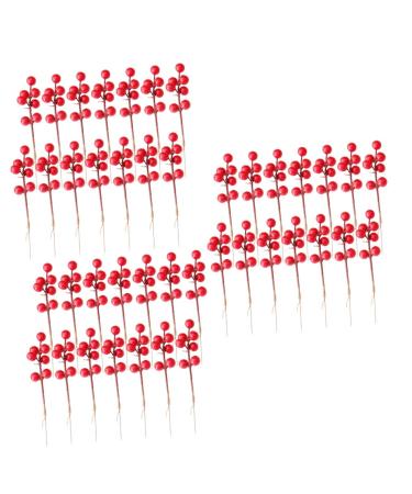 ABOOFAN 60 Pcs Christmas Fruit Christmas Decorations Christmas Holly Berries Christmas Berry Stems Winter Light House Decorations for Home Christmas Tree Fake Berry Foam Red Fruit Wreath Redx3pcs 17x3cmx3pcs