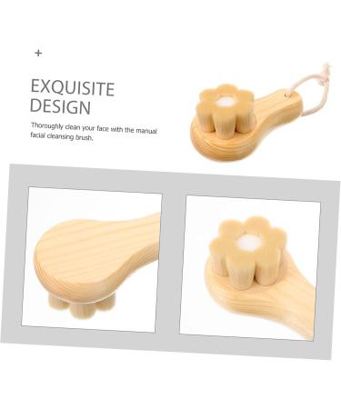 FOYTOKI Facial Wash Brush with Wooden Handle Face Sponges for Cleansing Pore Cleansing Brush Skin Care Tools Exfoliating Face Scrubber Facial Scrubber Facial Exfoliator Face Exfoliator - Buy Online on SooperMarket.com