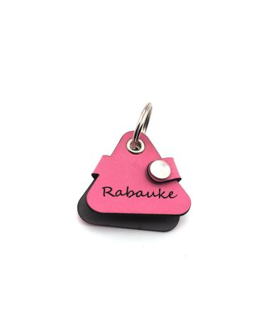 Copter farm dog brand bag for dogs on the collar |With engraving push button |Art leather real leather |Dog brand |Individually engraved on both sides (pink triangle) pink triangle